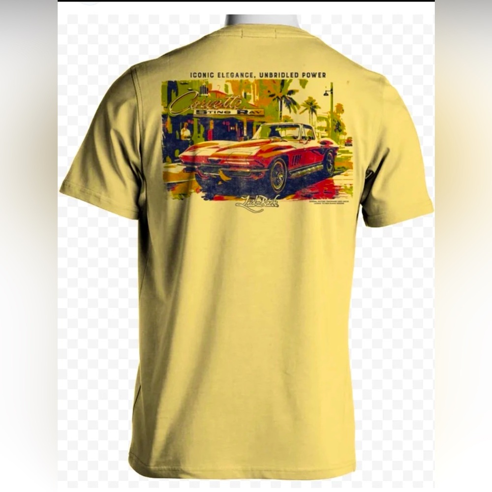 NEW Chaos ‘65 Corvette Stingray ”Butter” color T-Shirt / X-Lg Christmas NEW